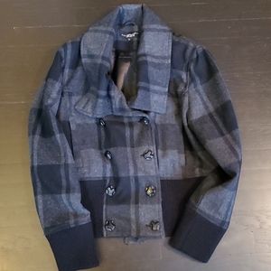 Black Rivet plaid coat